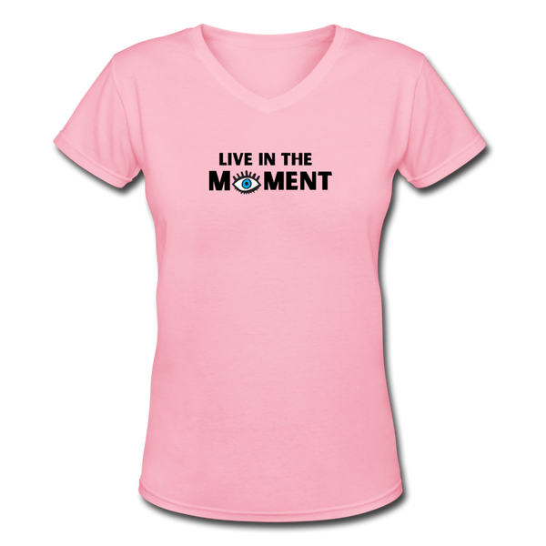 Women's V-Neck Live T-Shirt - pink