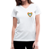 Women's V-Neck Rainbow T-Shirt - white