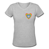 Women's V-Neck Rainbow T-Shirt - gray