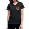 Women's V-Neck Rainbow T-Shirt - black