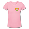 Women's V-Neck Rainbow T-Shirt - pink