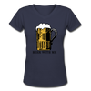 Women's V-Neck Beer T-Shirt - navy