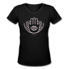 Women's V-Neck Evil Eye T-Shirt - black