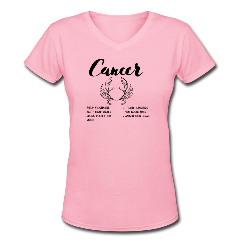 Women's V-Neck Cancer T-Shirt - pink
