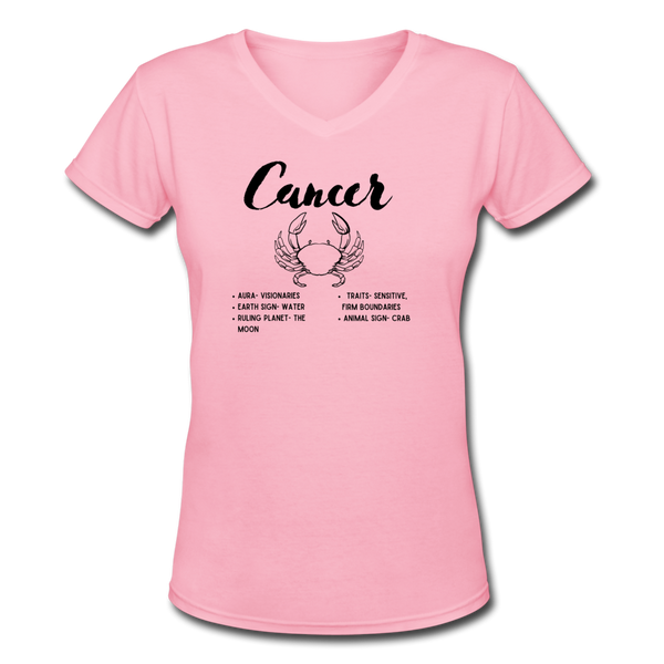 Women's V-Neck Cancer T-Shirt - pink