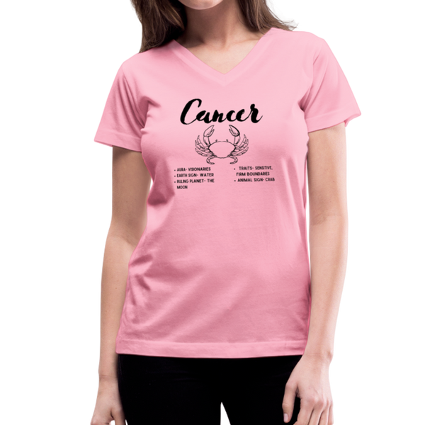 Women's V-Neck Cancer T-Shirt - pink