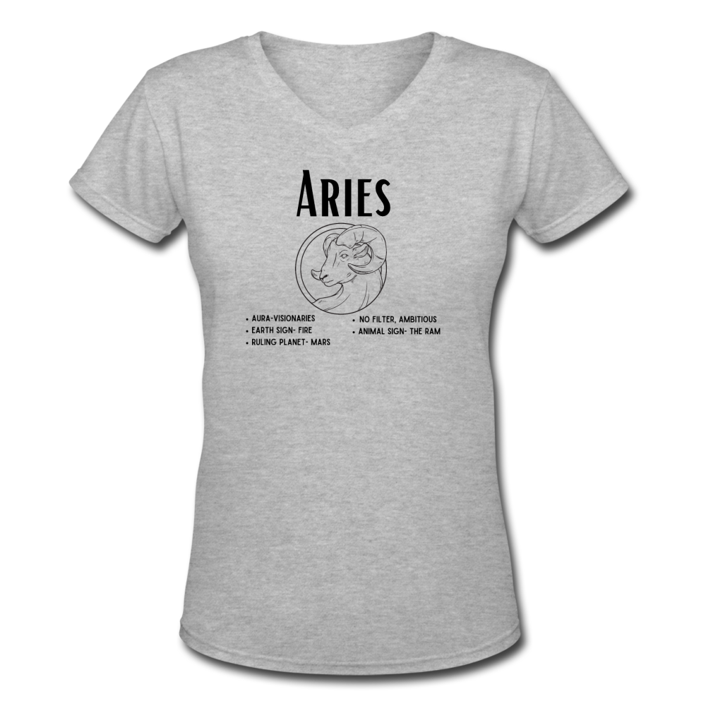 Women's V-Neck Aries T-Shirt - gray