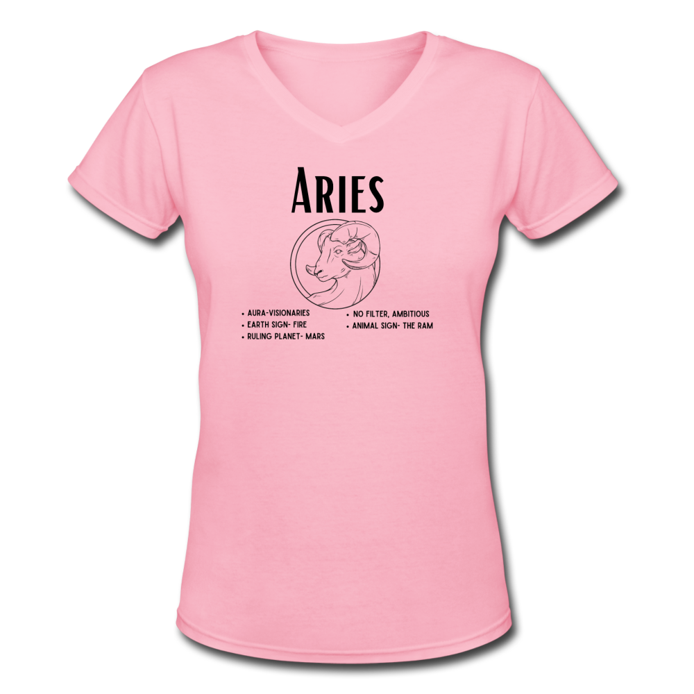 Women's V-Neck Aries T-Shirt - pink