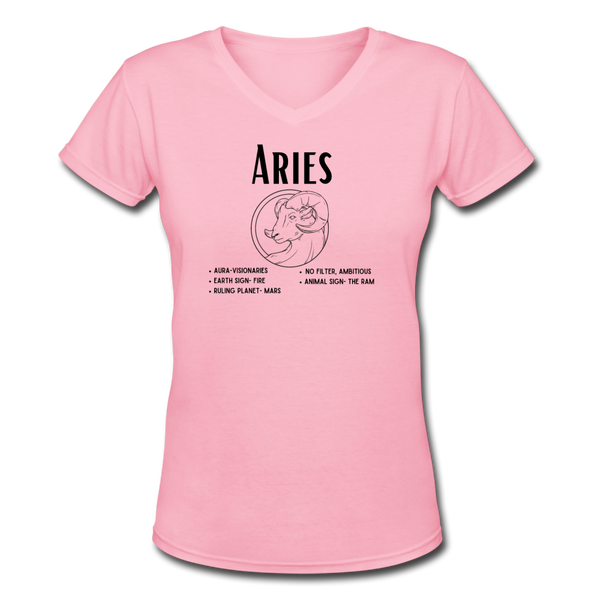 Women's V-Neck Aries T-Shirt - pink