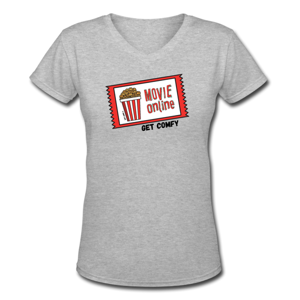 Women's V-Neck Movie Online T-Shirt - gray