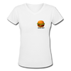 Women's V-Neck Burger T-Shirt - white