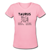 Women's V-Neck Taurus T-Shirt - pink