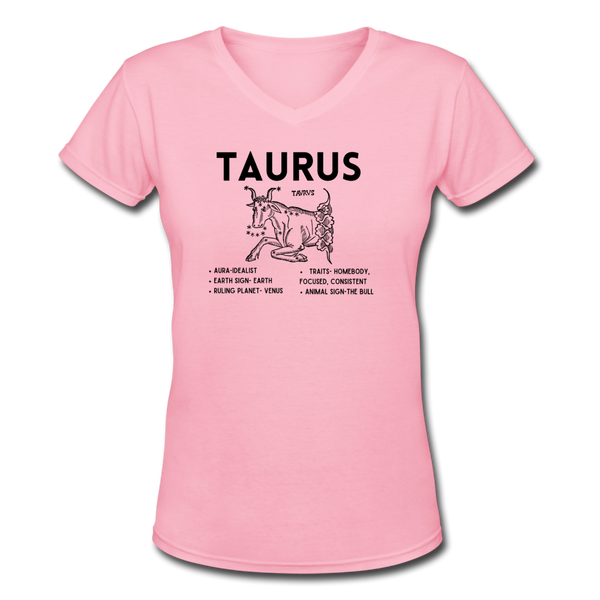 Women's V-Neck Taurus T-Shirt - pink