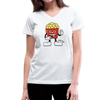 Women's V-Neck Popcorn T-Shirt - white
