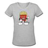 Women's V-Neck Popcorn T-Shirt - gray