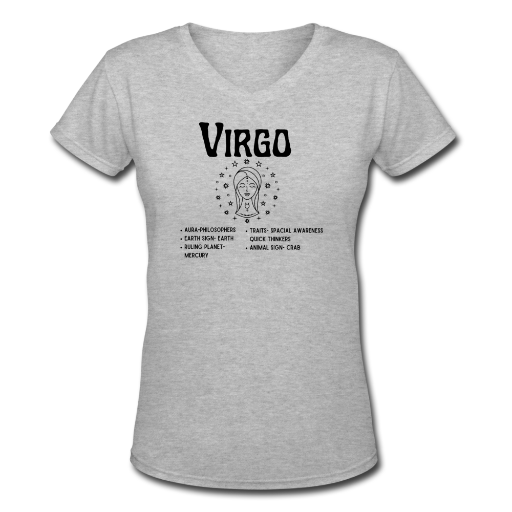 Women's V-Neck Virgo T-Shirt - gray