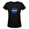 Women's V-Neck Nasa T-Shirt - black