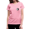 Women's V-Neck Ying Yang T-Shirt - pink