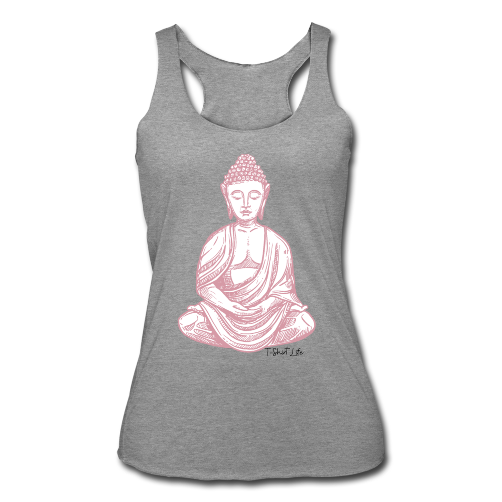 Women’s Racerback Buddha Tank - heather gray