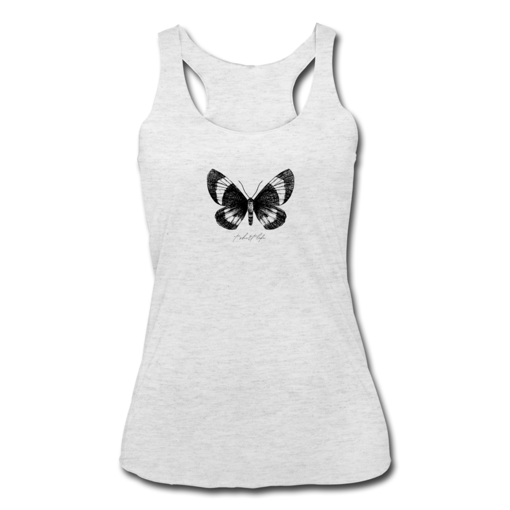 Women’s Racerback Butterfly Tank - heather white