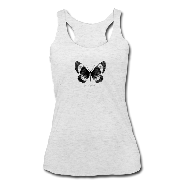 Women’s Racerback Butterfly Tank - heather white