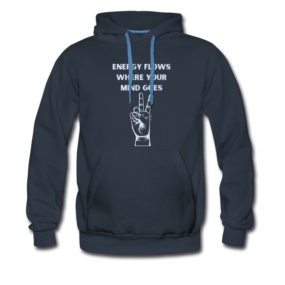 Energy Flows Where The Mind Goes Hoodie - navy