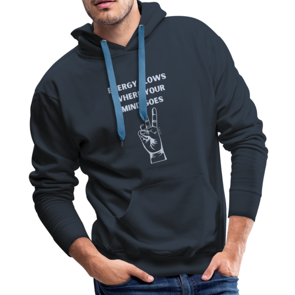 Energy Flows Where The Mind Goes Hoodie - navy