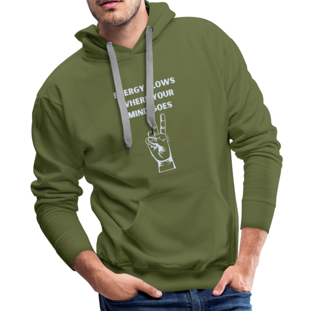 Energy Flows Where The Mind Goes Hoodie - olive green