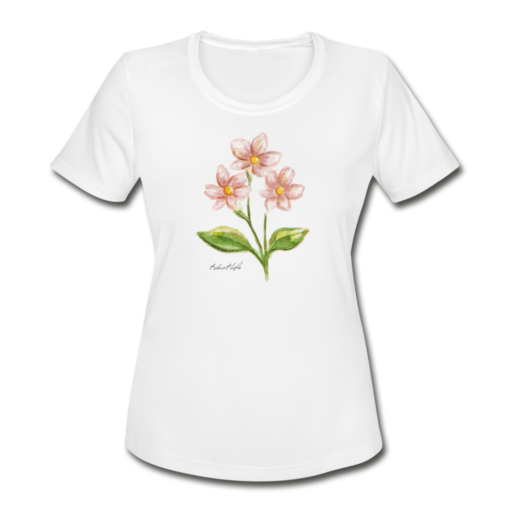 Women's Dry Fit Flower Tee - white