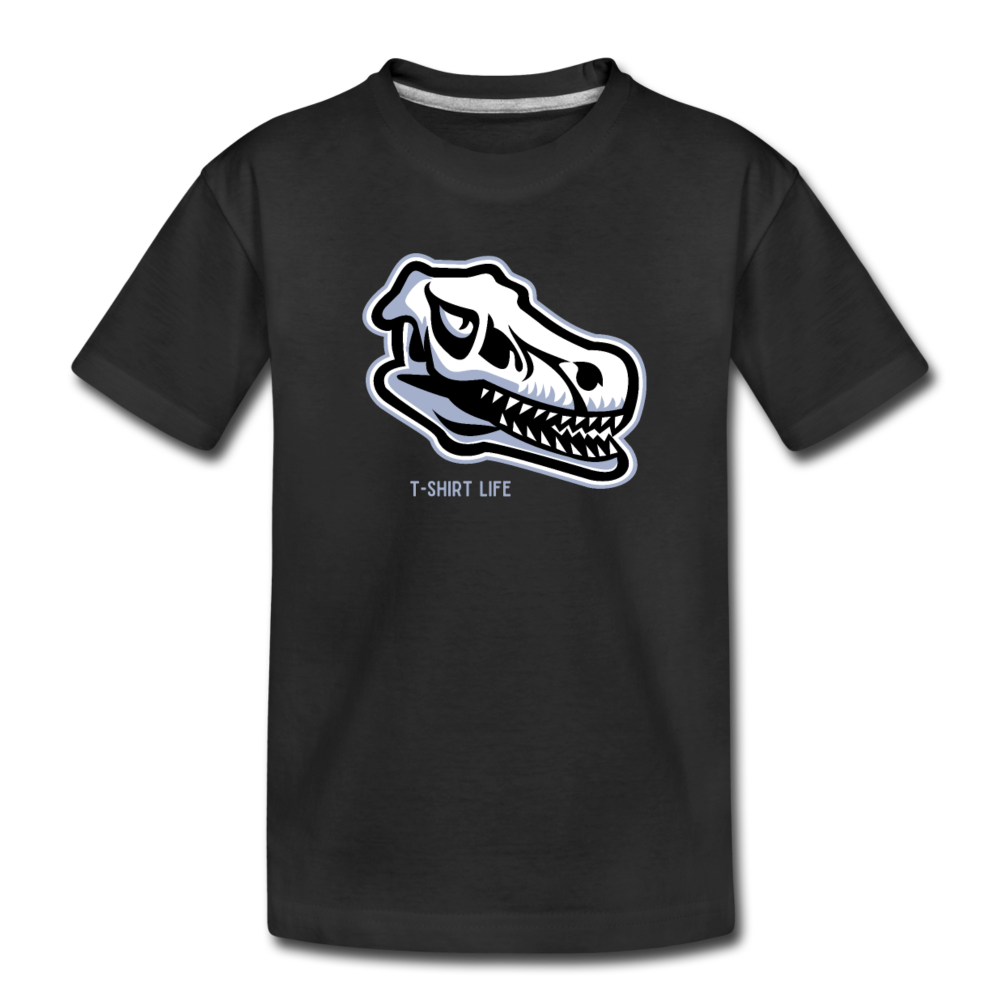 Kids' Premium Scary Dino T-Shirt - black