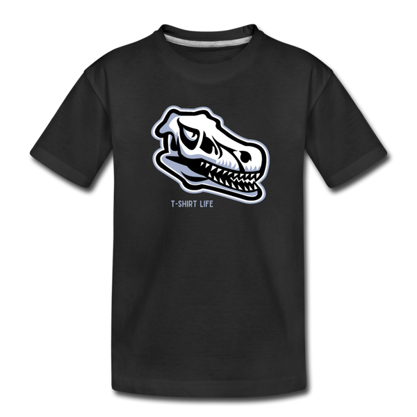 Kids' Premium Scary Dino T-Shirt - black