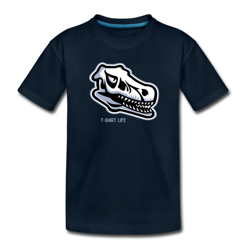 Kids' Premium Scary Dino T-Shirt - deep navy