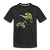Kids' Premium Green Dino T-Shirt - black
