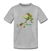 Kids' Premium Green Dino T-Shirt - heather gray
