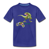 Kids' Premium Green Dino T-Shirt - royal blue