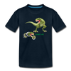 Kids' Premium Green Dino T-Shirt - deep navy