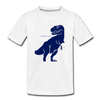 Kids' Premium Blue Dino T-Shirt - white
