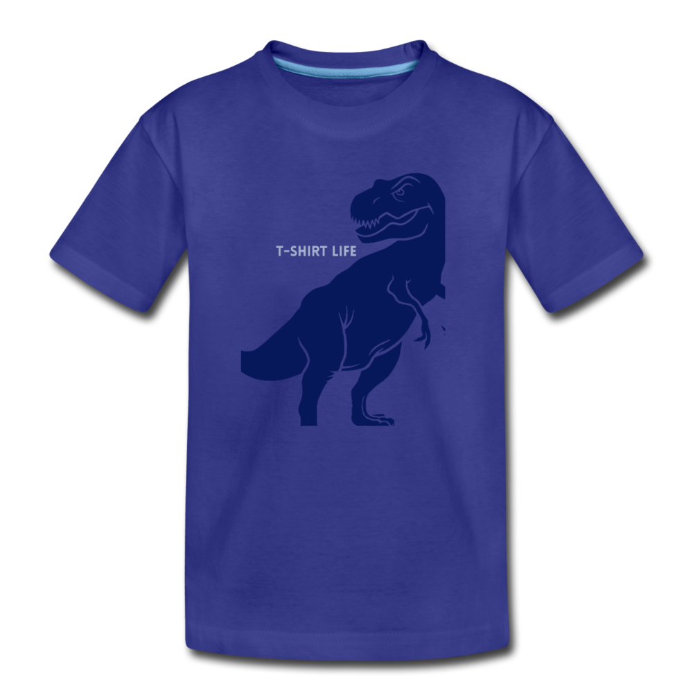 Kids' Premium Blue Dino T-Shirt - royal blue