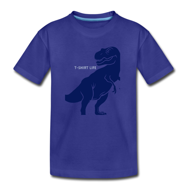 Kids' Premium Blue Dino T-Shirt - royal blue