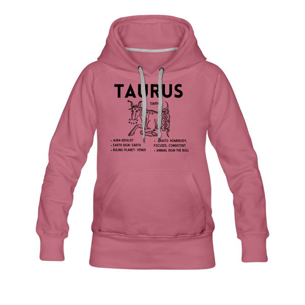 Women’s Premium Taurus Hoodie - mauve