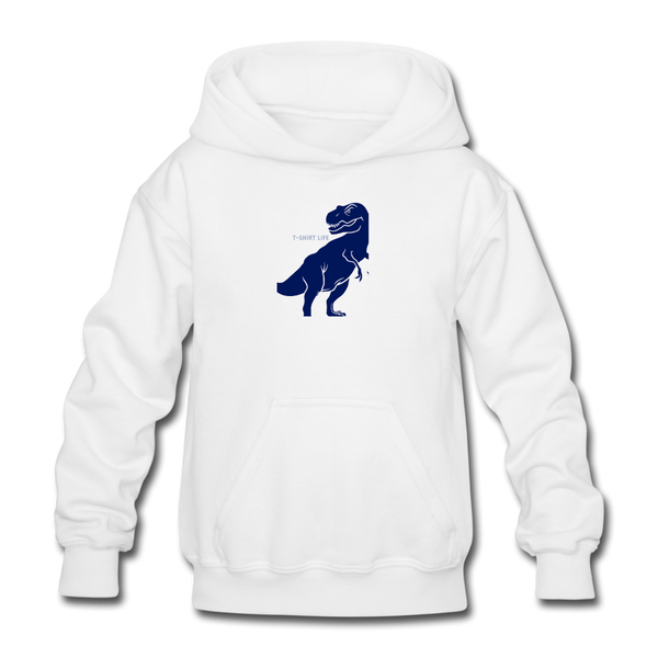 Blue Dinosaur Kids Hoodie - white