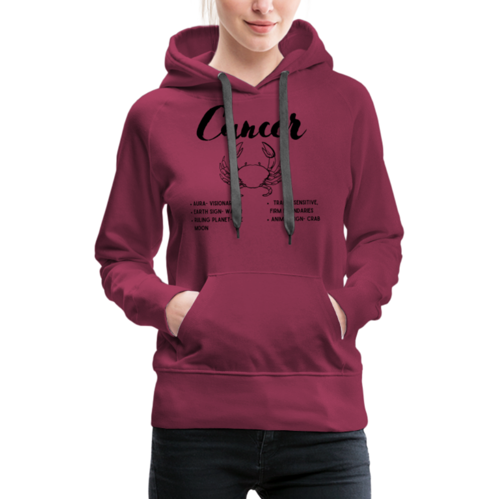 Women’s Premium Cancer Hoodie - burgundy