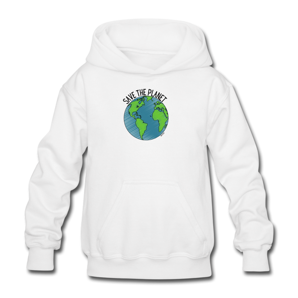 Save The Planet Kids Hoodie - white