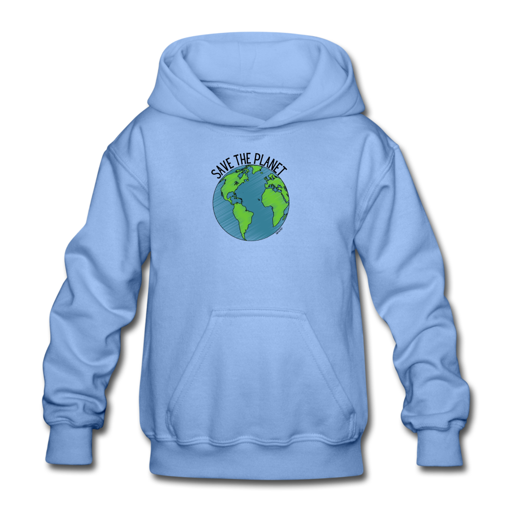 Save The Planet Kids Hoodie - carolina blue