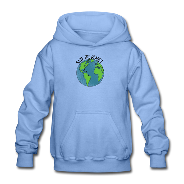 Save The Planet Kids Hoodie - carolina blue