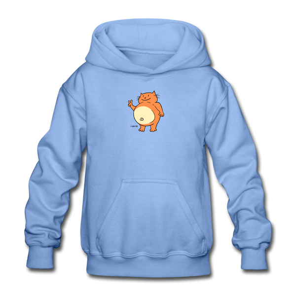 Happy Cat Kids Hoodie - carolina blue