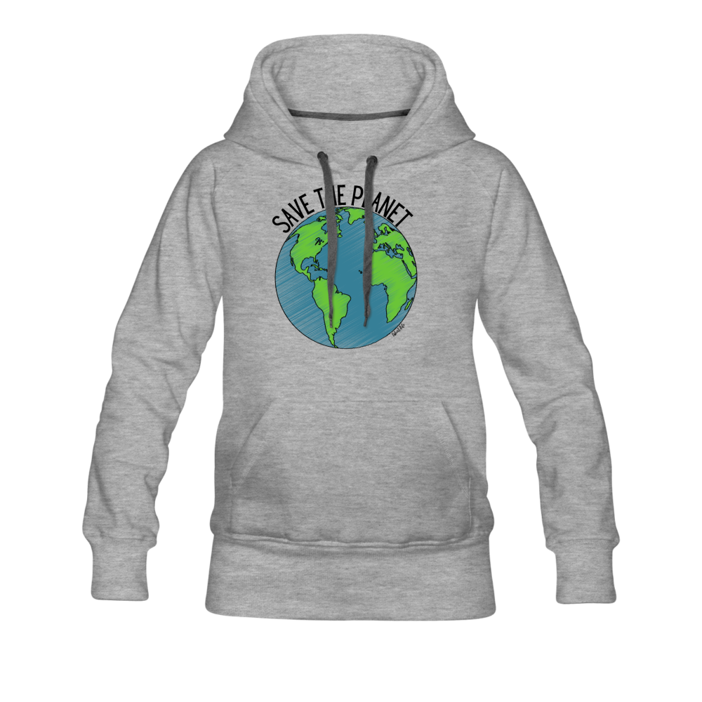 Women’s Premium Save the Planet Hoodie - heather gray