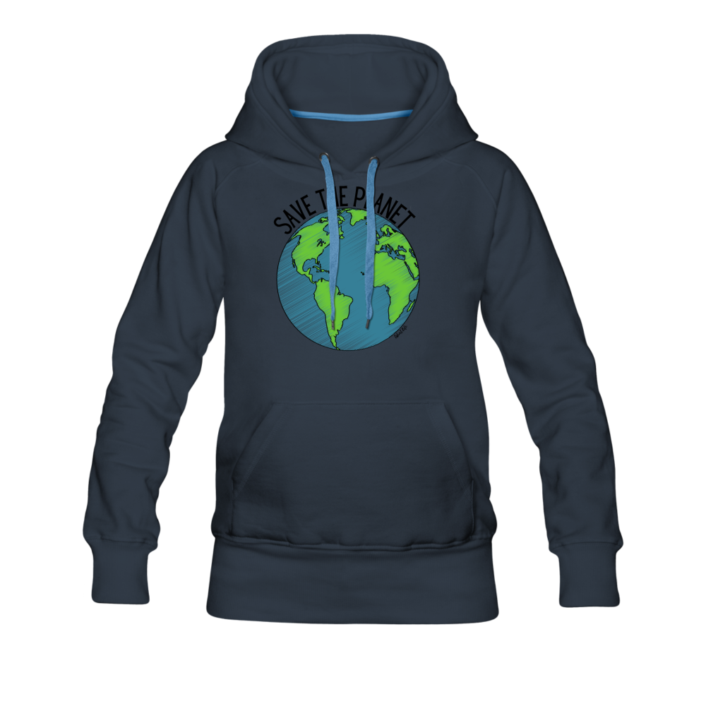 Women’s Premium Save the Planet Hoodie - navy