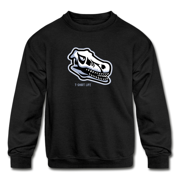 Dinosaur Head Kids Sweatshirt - black