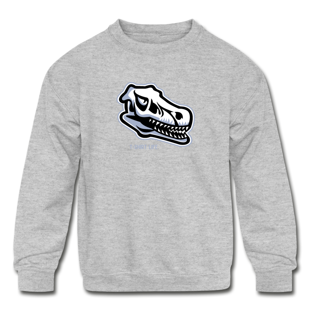 Dinosaur Head Kids Sweatshirt - heather gray